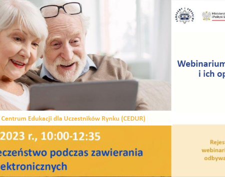 Urząd Komisji Nadzoru Finansowego zaprasza na webinarium CEDUR dla seniorów i ich opiekunów - 4 września 2023 roku