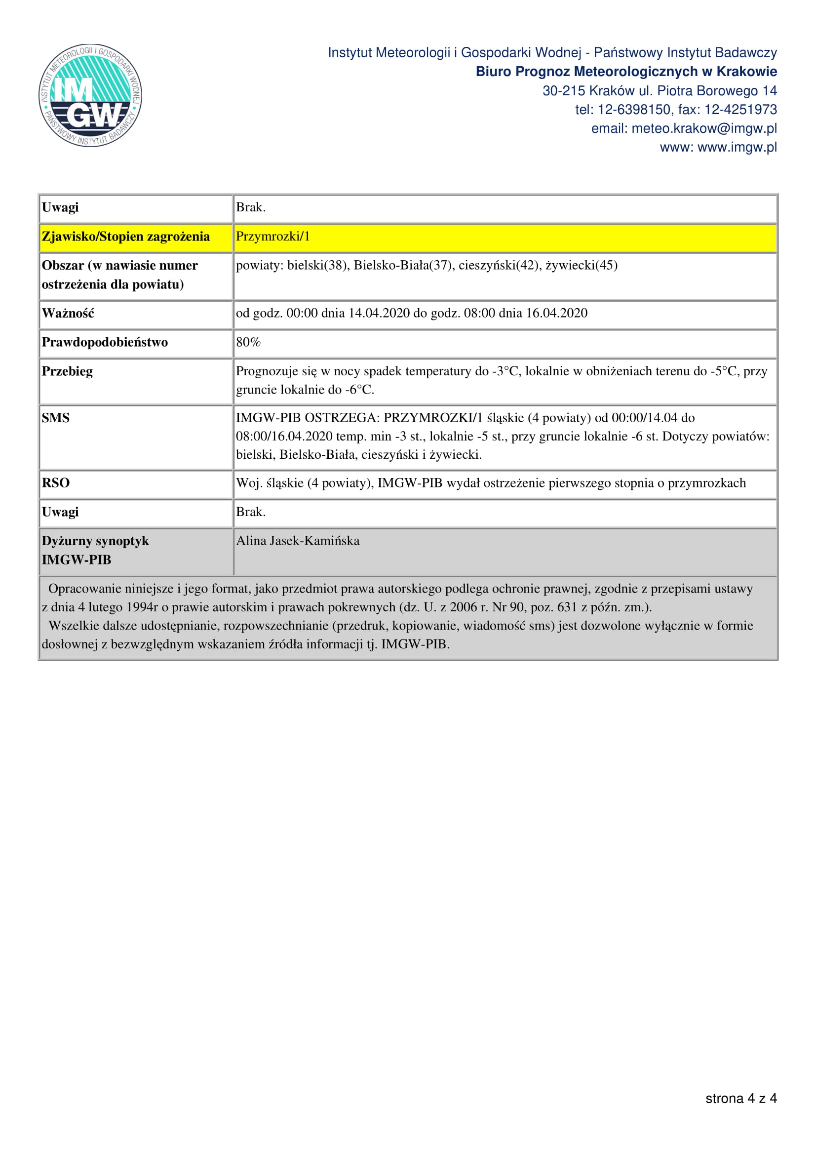 Ostrzeżenie meteorologiczne strona 4 z 4