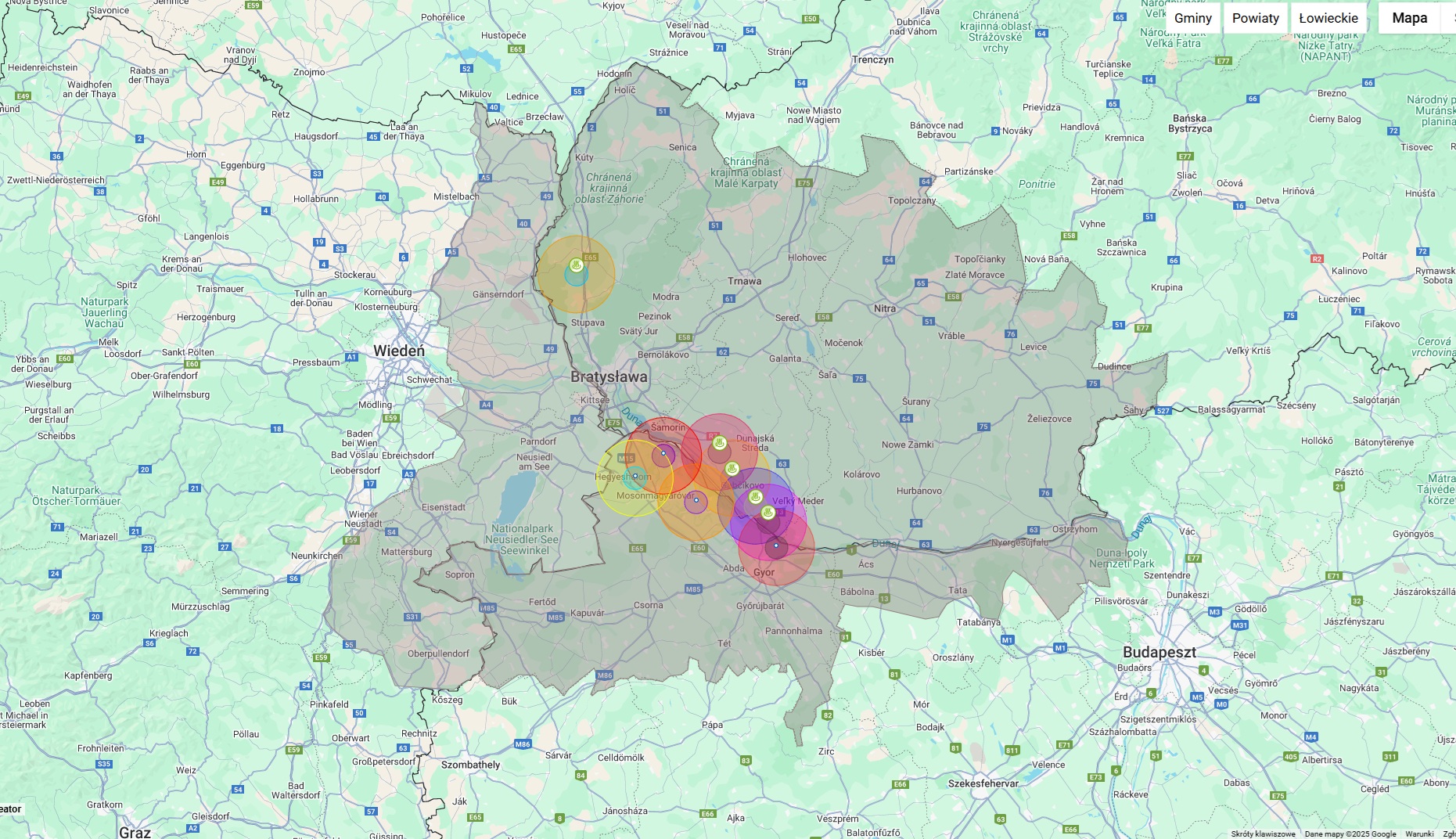 FMD Węgry 4 ogniska i Słowacja 5 ognisk plus obszary buforowe (SK, HU, AUT) 03.04.2025