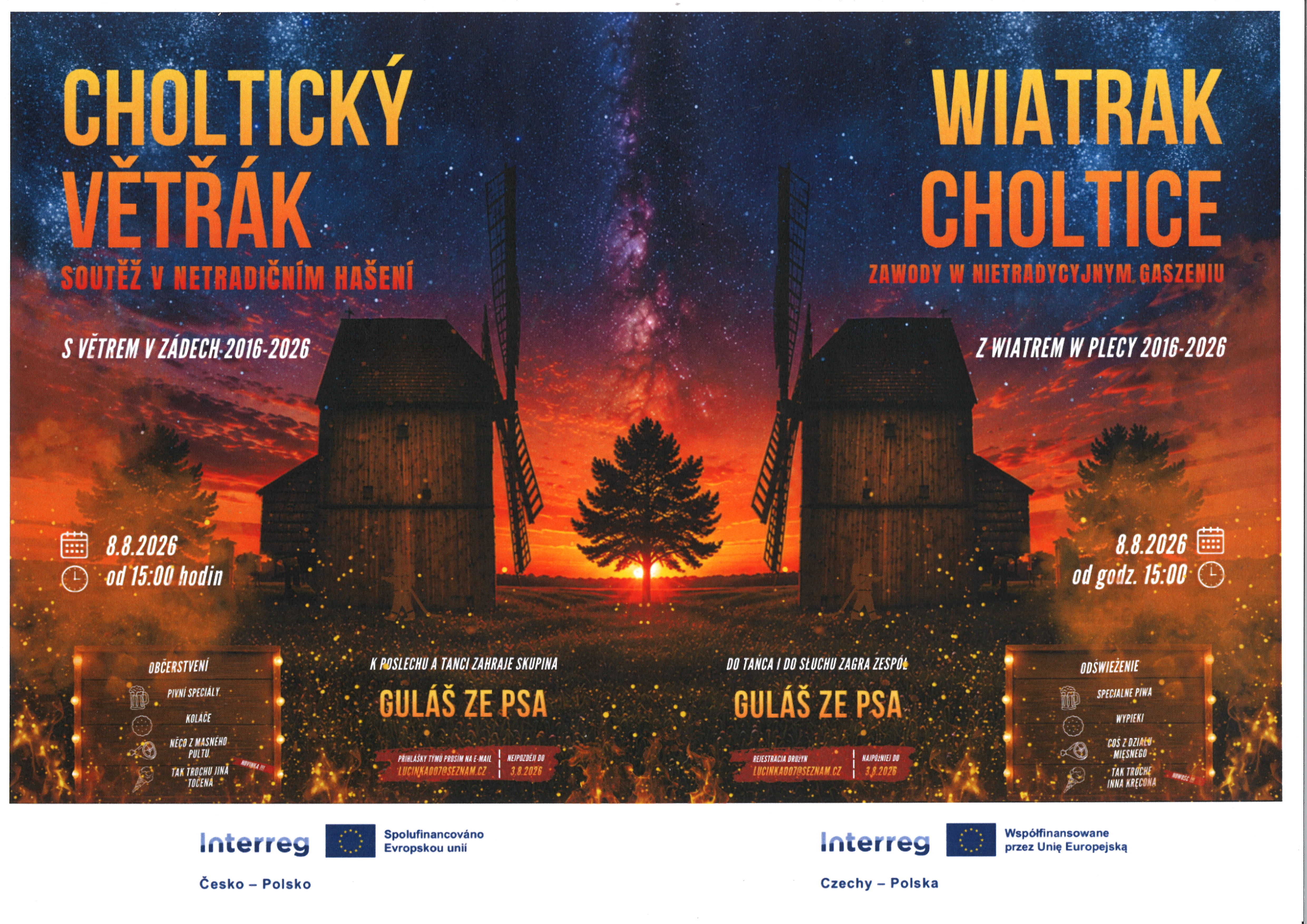 Plakat informujący o wydarzeniu, wszystkie informacje w ogłoszeniu, dodatkowo jest informacja iż wydarzenie jest współfinansowane przez Unię Europejską w ramach Interreg Czechy-Polska
