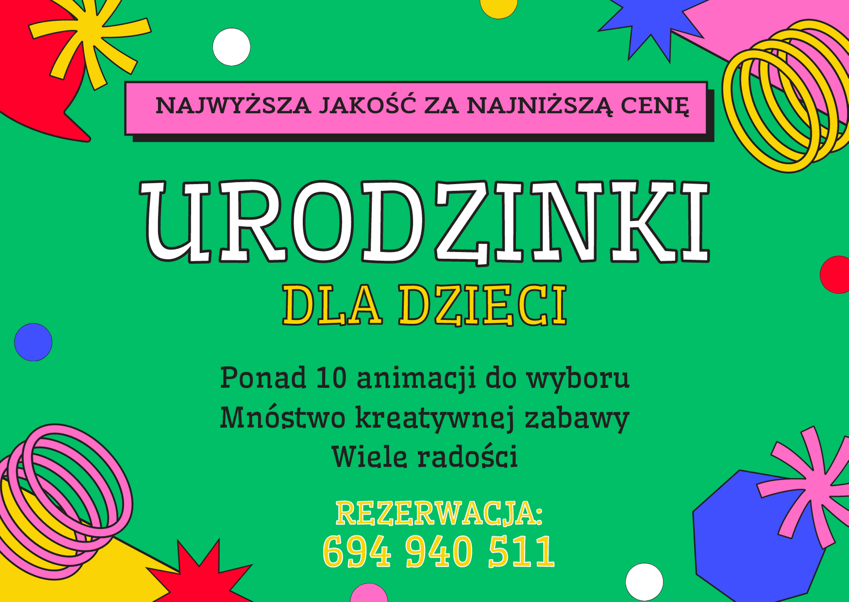 Spółdzielnia  Socjalna "Horyzonty Kultury" z Czernicy wznawia organizację urodzinek w reżimie sanitarnym. Zapraszamy do kontaktu. tel 694940511 Ponad 10 animacji do wyboru. Mnóstwo kreatywnej zabawy. Wiele radości. Najwyższa jakość za najniższą cenę