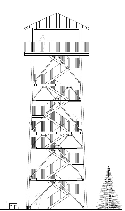 Zdjęcie, przedstawiające konstrukcję wieży