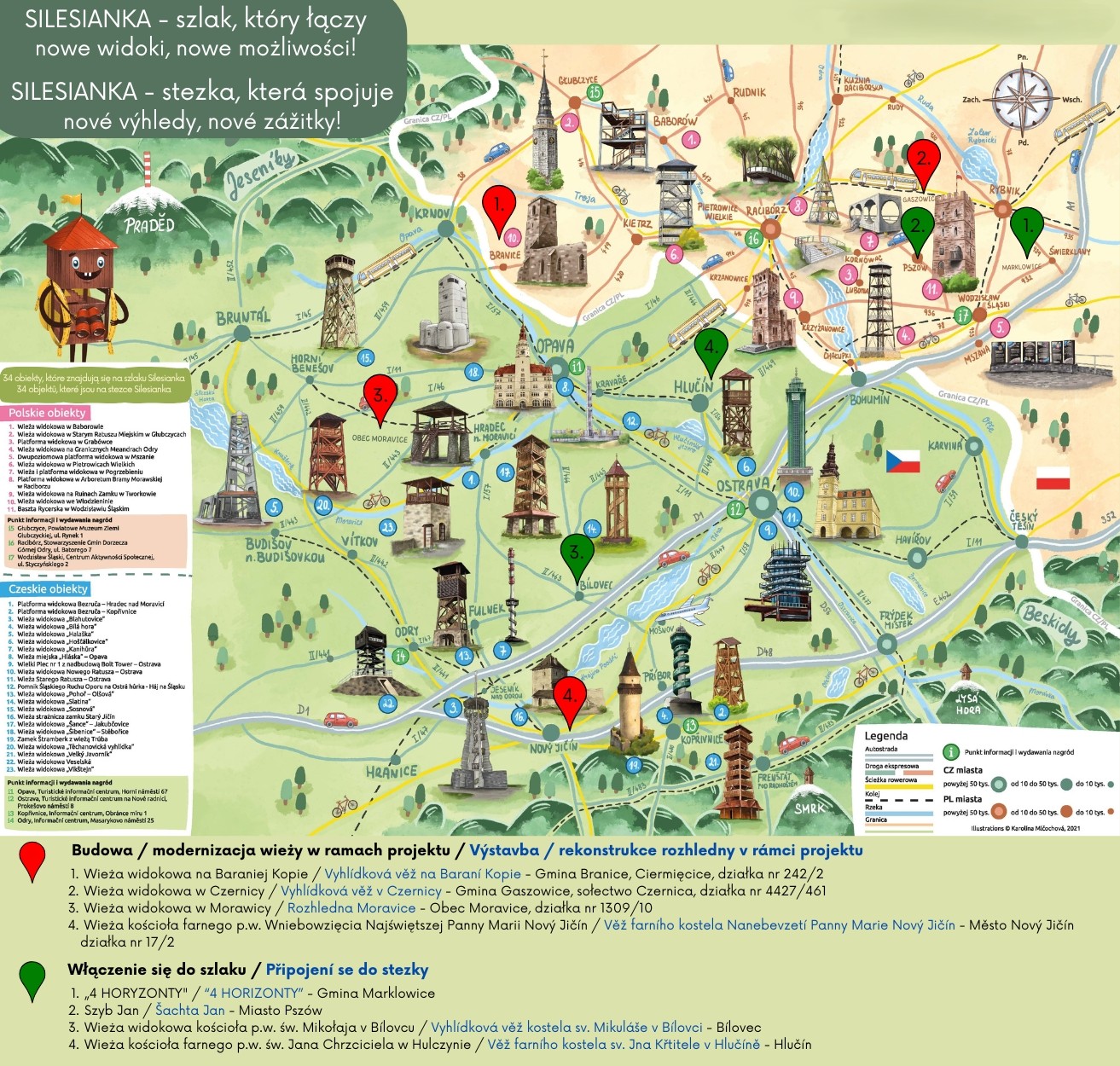 Mapa przedstawiająca szlak