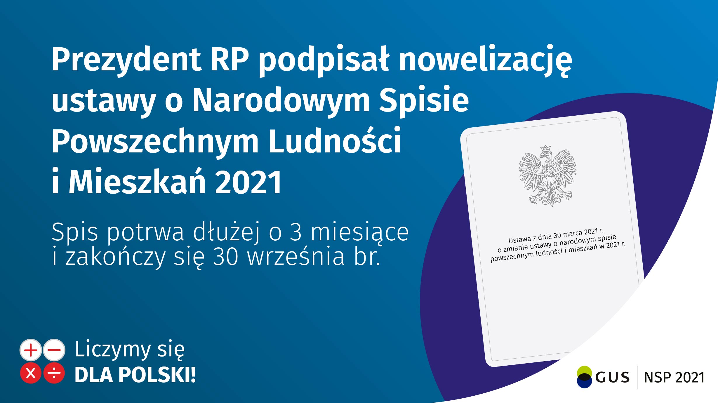 Prezydent podpisał nowelizację. Spis został przedłużony o 3 miesiące i zakończy się 30 września