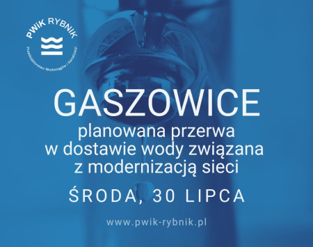 Informacja o planowanej przerwie w dostawie wody