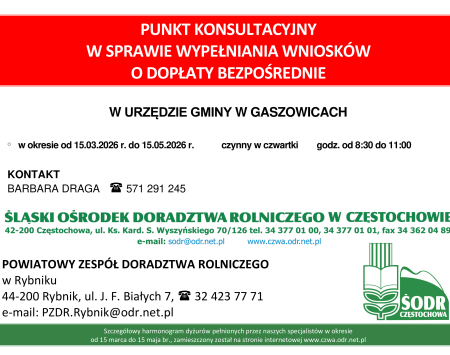 PUNKT KONSULTACYJNY W SPRAWIE WYPEŁNIANIA WNIOSKÓW  O DOPŁATY BEZPOŚREDNIE