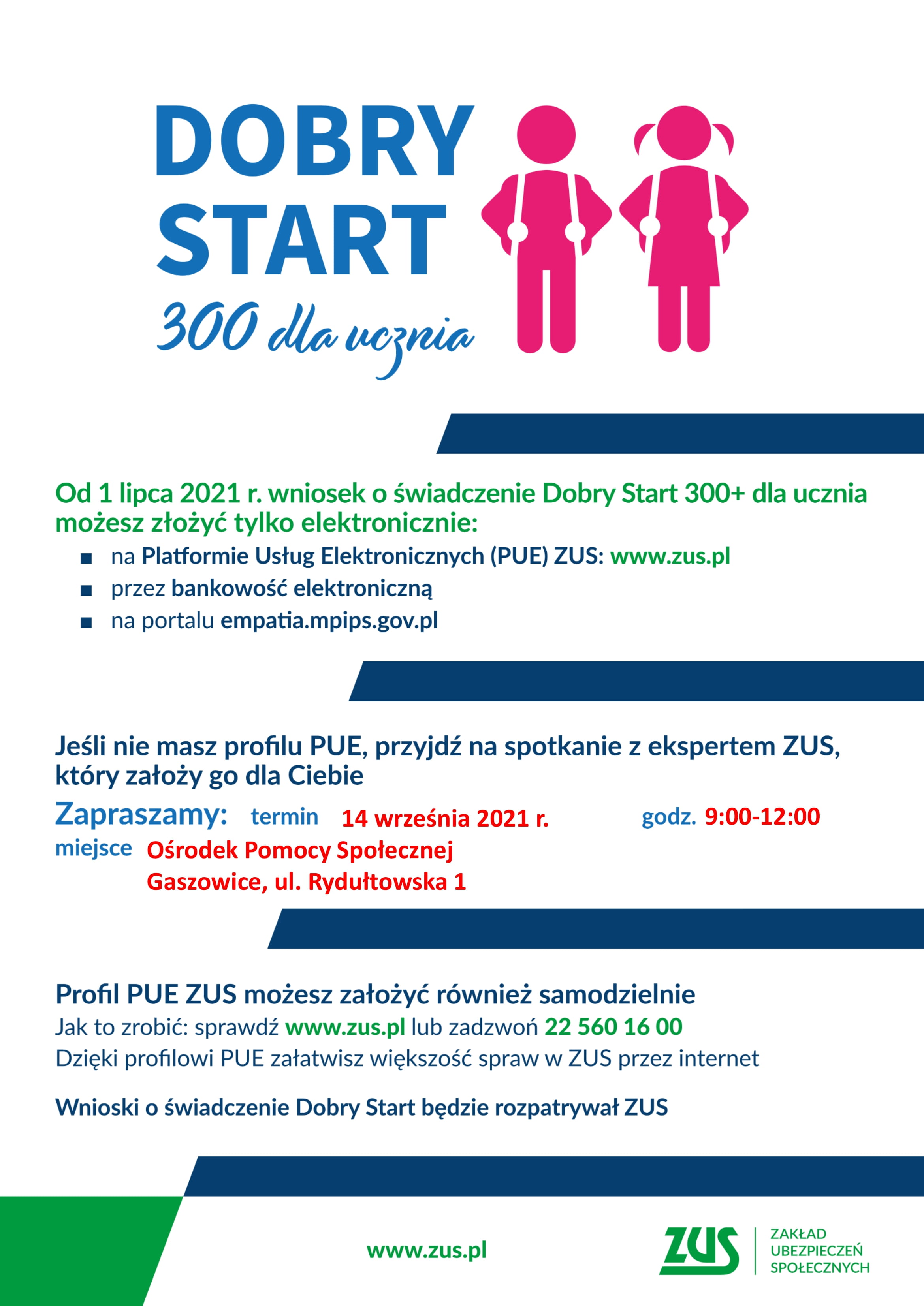 Świadczenie "Dobry Start" - spotkanie z ekspertem ZUS
