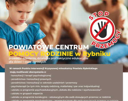 Powiatowe Centrum Pomocy Rodzinie w Rybniku uruchomiło Punkt Interwencji Kryzysowej, dla mieszkańców z terenu Powiatu Rybnickiego.