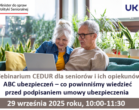 Darmowe szkolenie dla seniorów i ich opiekunów pt. „ABC ubezpieczeń – co powinniśmy wiedzieć przed podpisaniem umowy ubezpieczenia”